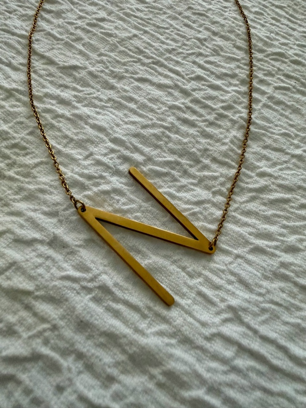 Gold Initial 'N' Pendant Necklace - Women's Jewelry